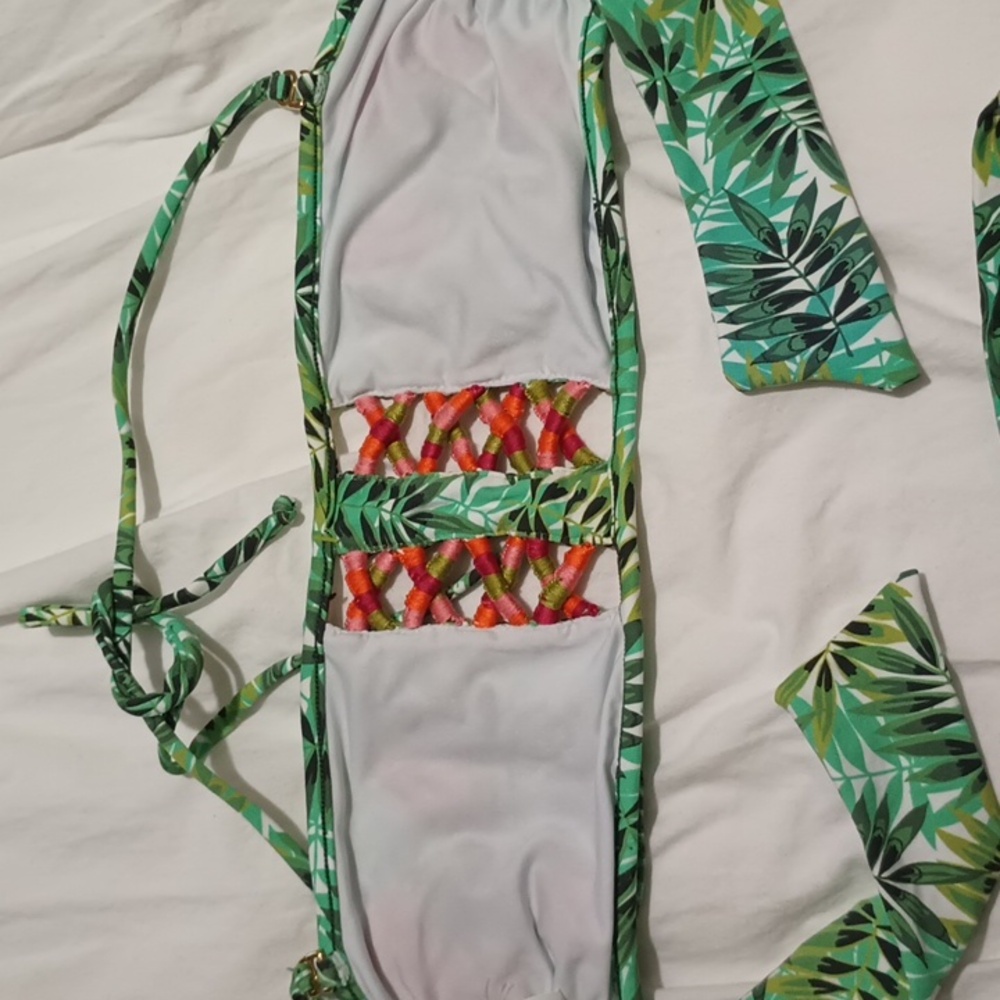 OneDadeMar 2 Piece Bikini XS Gandul Bandeau Top Embroidery and Embellishments - Picture 10 of 14